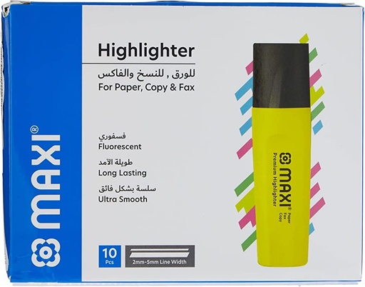 Maxi Highlighter Box/10Pcs Yellow