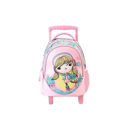 Glossy Bird Trolly School Bag - Cute Pink  - 14 Inch, GB2643T