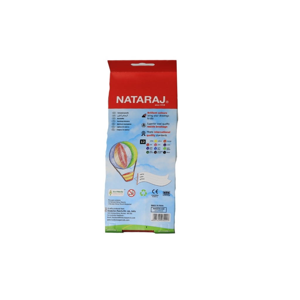 Nataraj-Color Pencils size 7-inch 12Pc