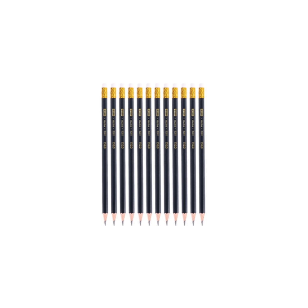 Deli - Graphite Pencil 2B W/Eraser 12Pc Dark Blue 