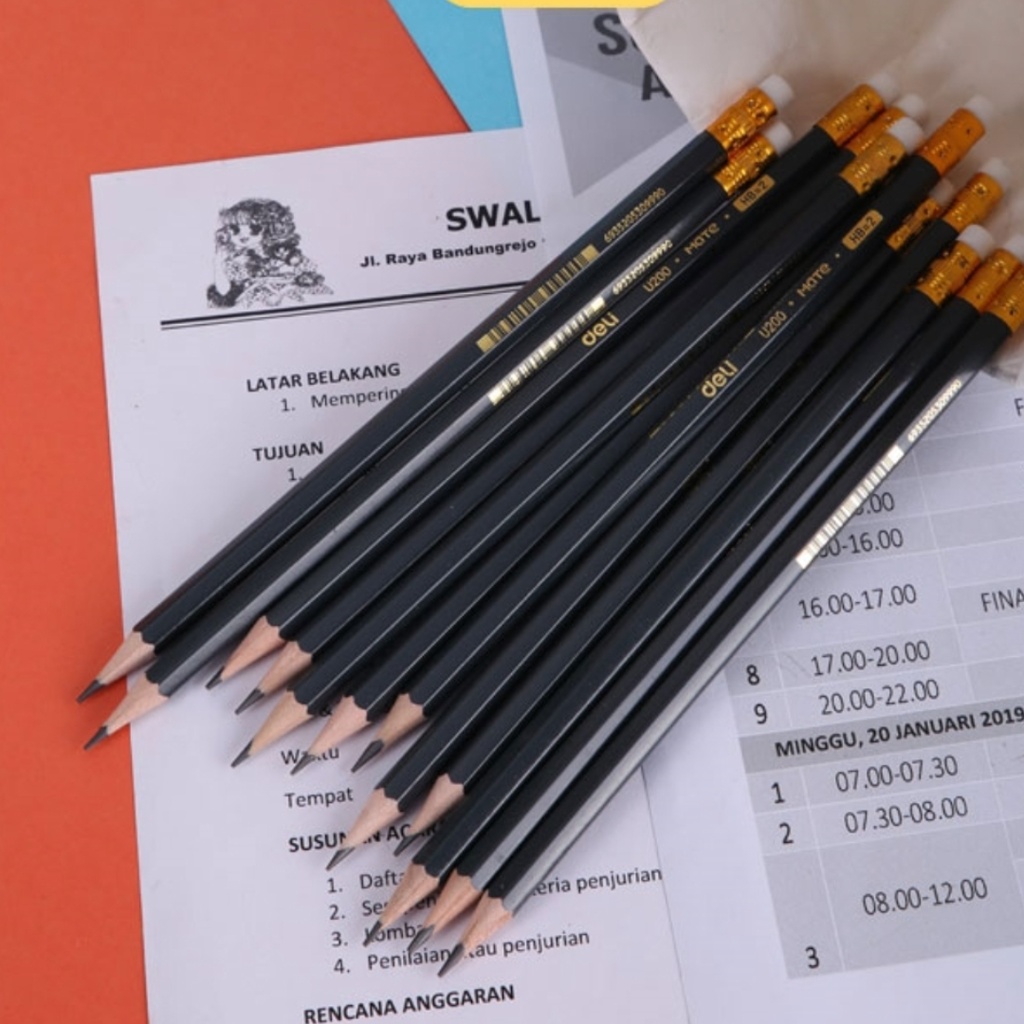 Deli - Graphite Pencil 2B W/Eraser 12Pc Dark Blue 