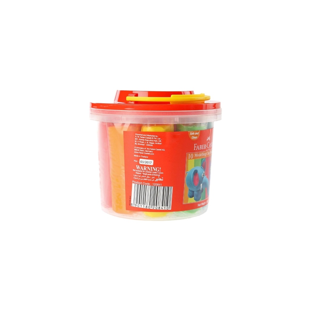 Faber-Castell Modelling Clay 500gm 10 Colors X 50gm In A Plastic Bucket, 120841