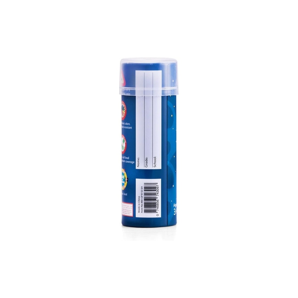 Maxi Triangular Color Pencils 12 Color Half-Size in a Round Metal Tin 