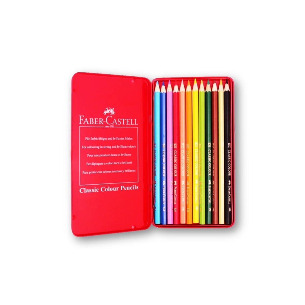 FABER CASTELL CLASSIC COLOUR PENCILS 12PEC
