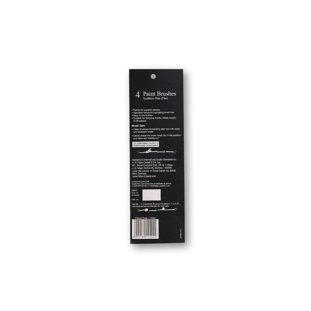 Faber Castell 4 Flat Paint Brushes