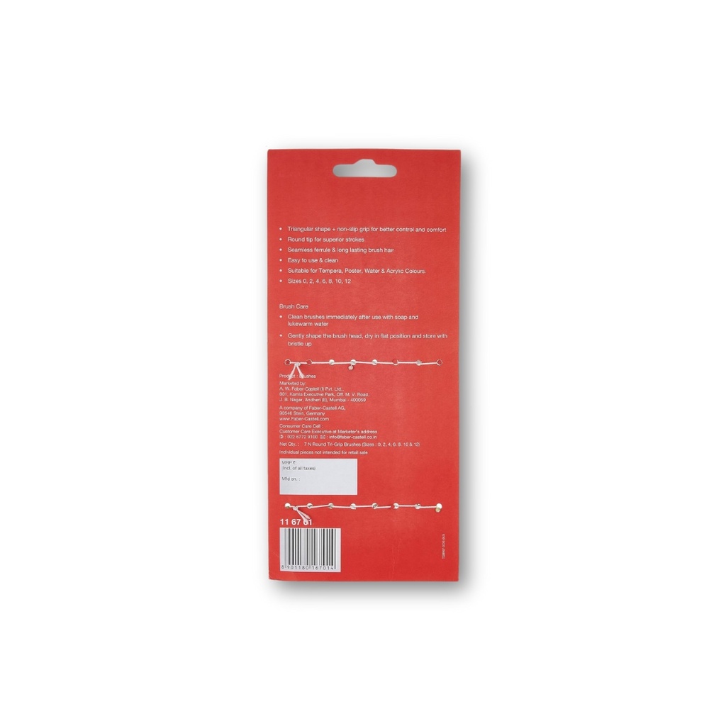 Faber-Castell Tri Grip Brush Round Assorted Pack Of 7 No.116701