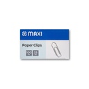 MAXI - 33MM BOAT SHAPE PAPER CLIP BOX OF 100PC SILVER