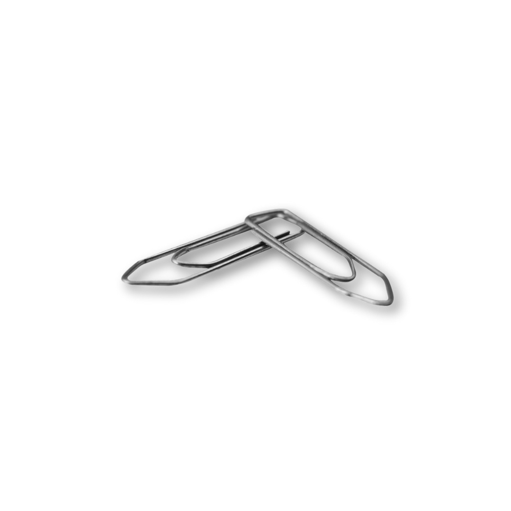 MAXI - 33MM BOAT SHAPE PAPER CLIP BOX OF 100PC SILVER