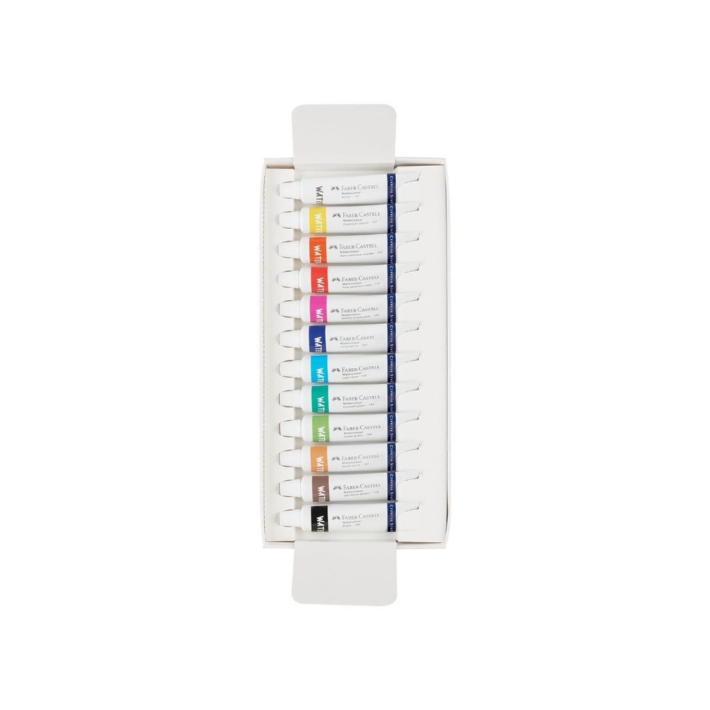 Faber-Castell Creative Studio Watercolours, 9 ml - Set of 12, Multicolor