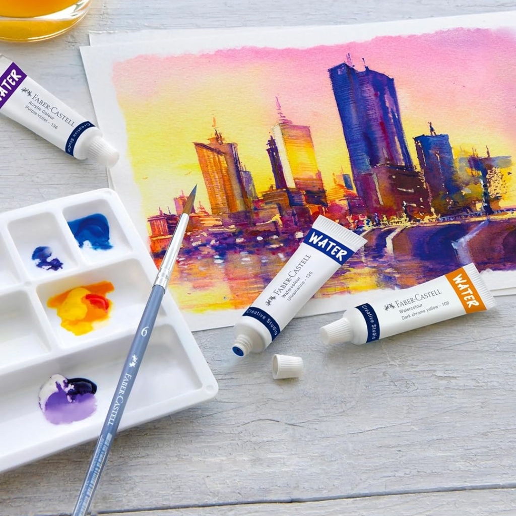 Faber-Castell Creative Studio Watercolours, 9 ml - Set of 12, Multicolor