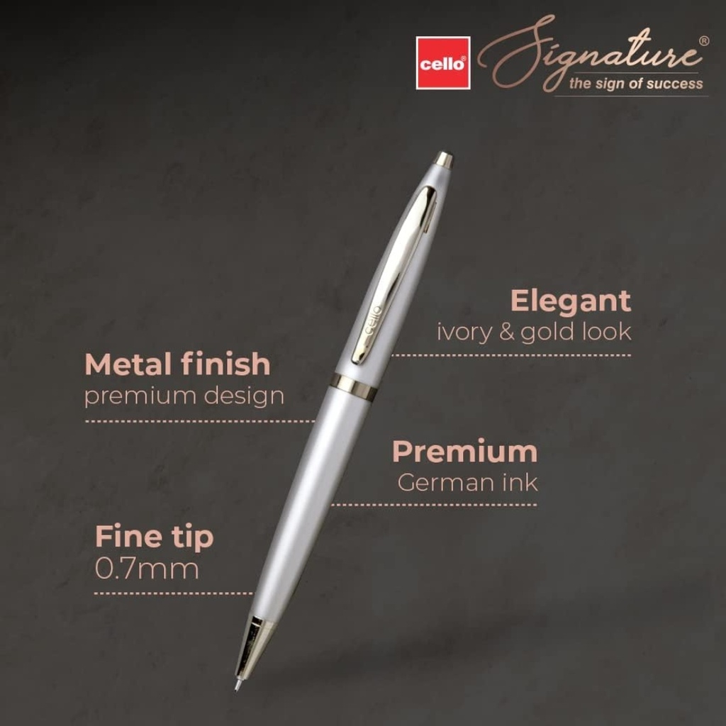 CELLO Signature Pen CREME IVORT Blue 