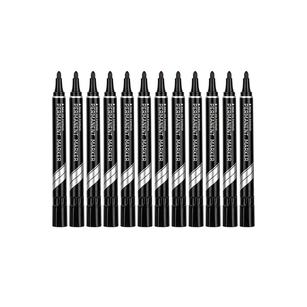 DELI,Permanent Marker Black Pen No.U10020 1Pack/12pc