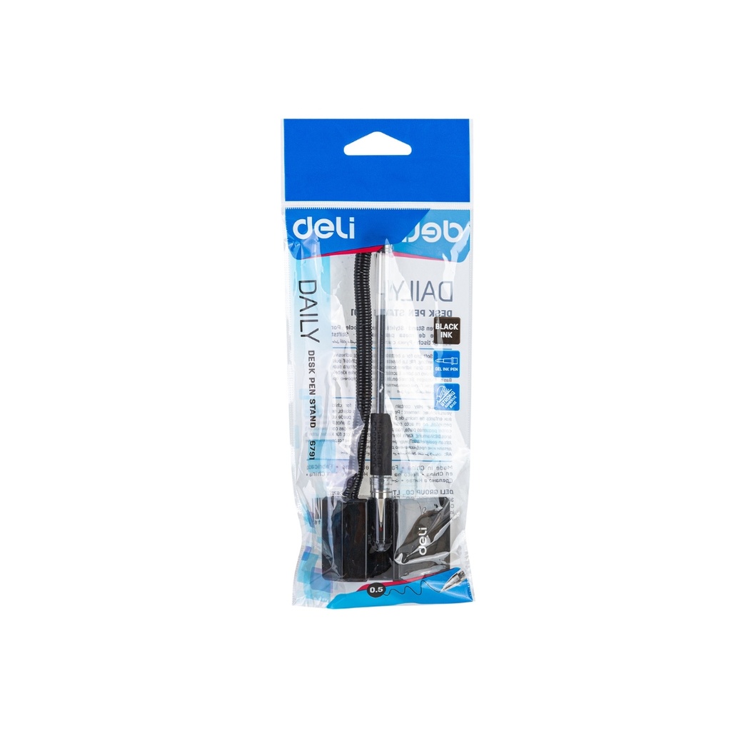 Deli-E6791 Desk Pen Stand 0.5mm Black