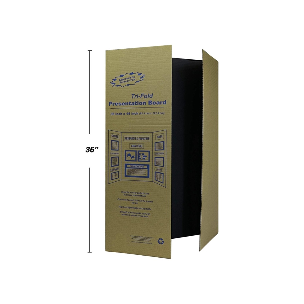 The evanz Tri-Fold Display Board , size 121.9 x 91.4
