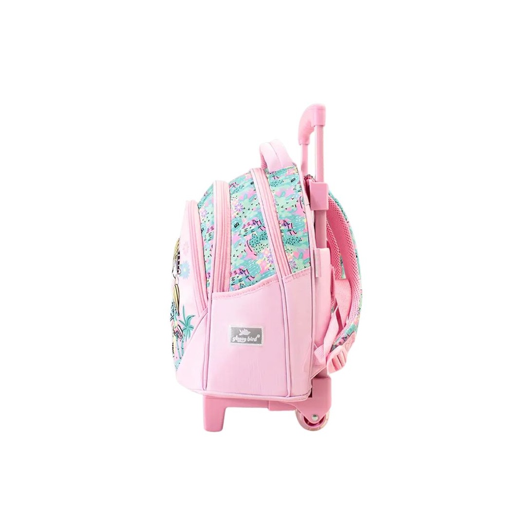 Glossy Bird Trolly School Bag - Cute Pink  - 14 Inch, GB2643T
