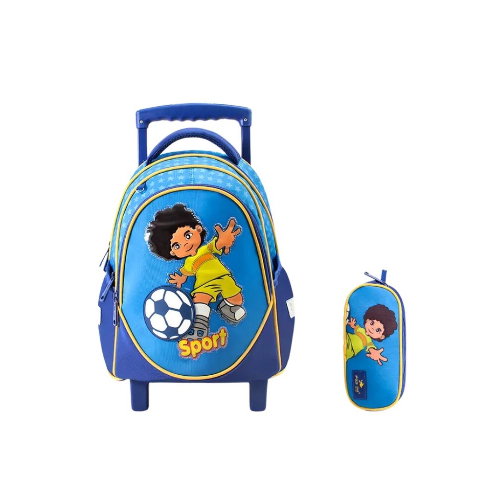 Glossy Bird Trolly School Bag - Sport Boy  - 14 Inch,NO.GB2651T