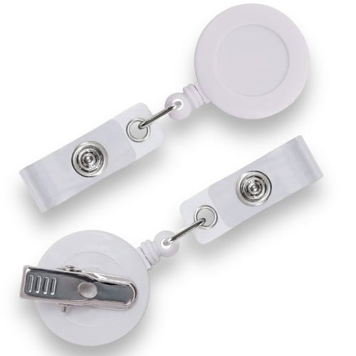 Leeno - White Badge Reel clip Round 