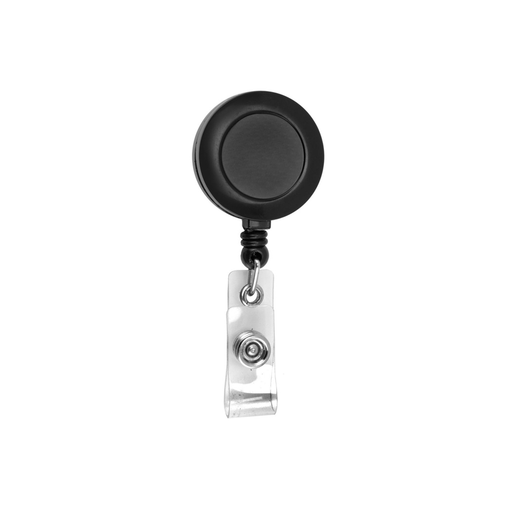 Leeno Badge Reel Clip Black Round 