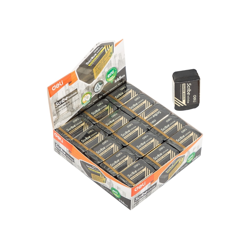 Deli - Eraser Black 46 x 30 x 11mm  BOX 30PCS