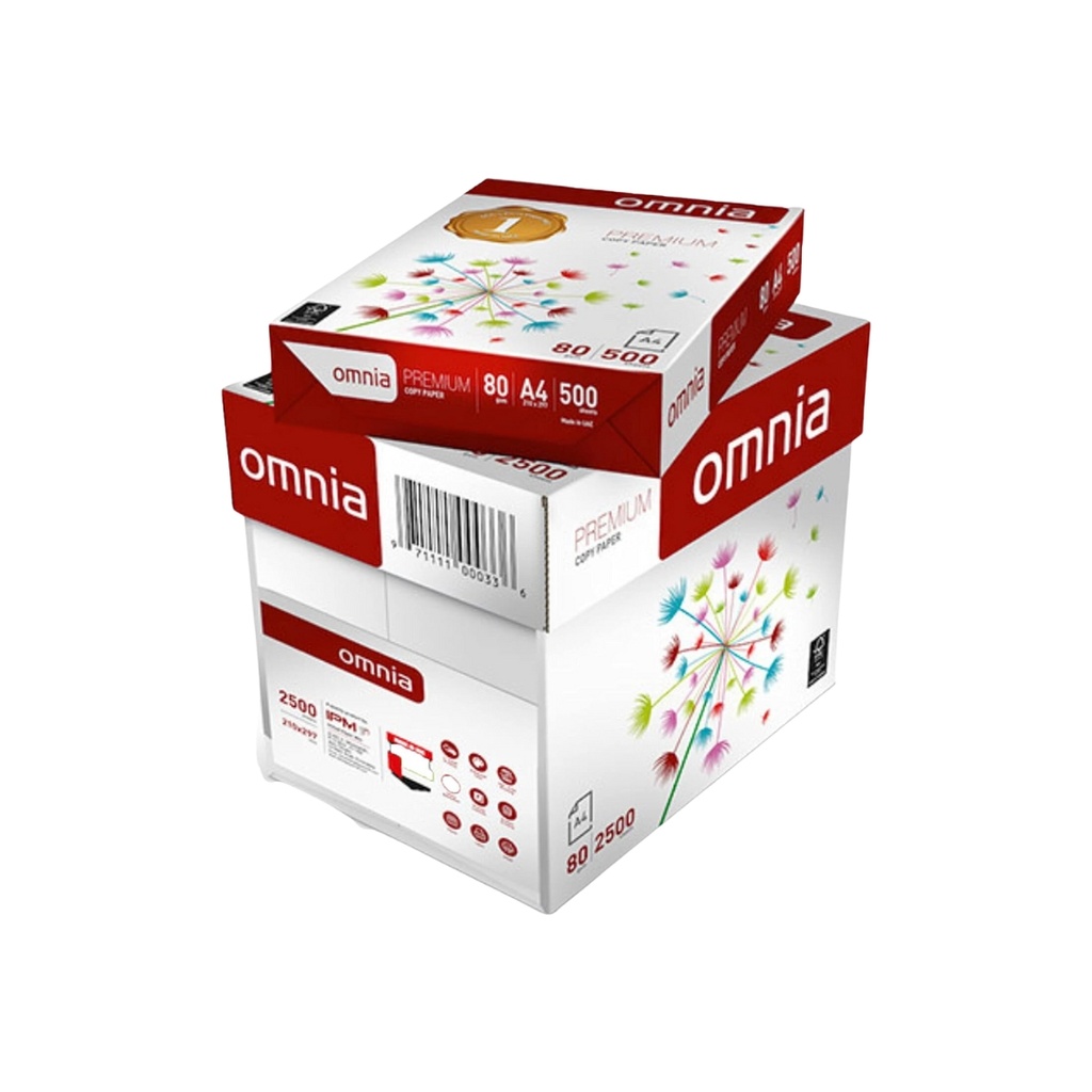 Omnia - A4 Copy Paper - 1 Box 5 Bundle (5×500)