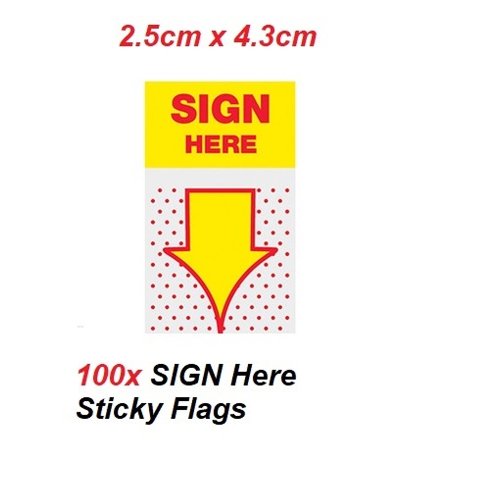 Sticker Sign Here 25x44mm