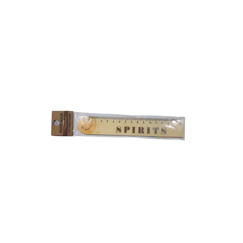 Smiley Wood Ruler 15cm 