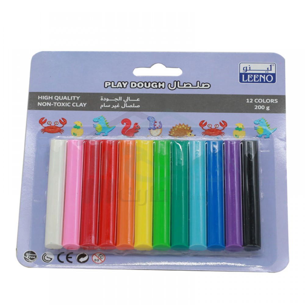 LEENO Plastic Clay Stick 12 Color 200g in Blister