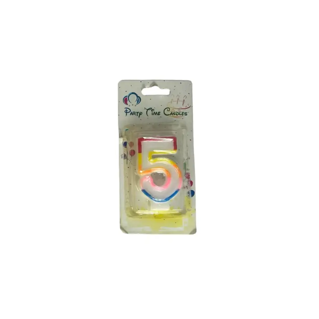Birthday Candles Number style rainbow color 
