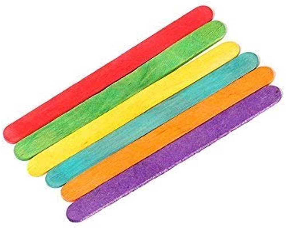Popsicle Stick Color 8Inch 12 Pc Happy Handmade
