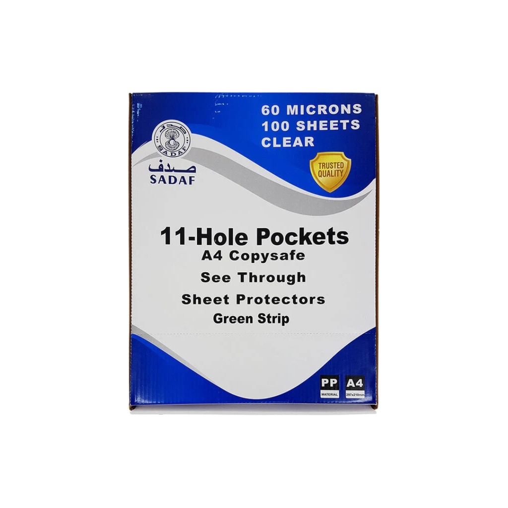 Sadaf - A4 Punched Pocket - 60 Mic 100 Pcs/Box