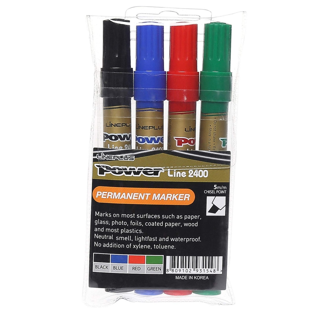 Permanent Marker Lineplus Power 2400C 4Pcs Set