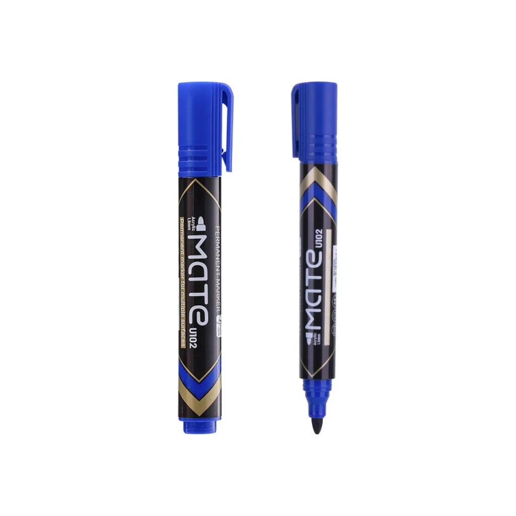 DELI - Mate Permanent Marker Pen - Blue U102 - 1pcs