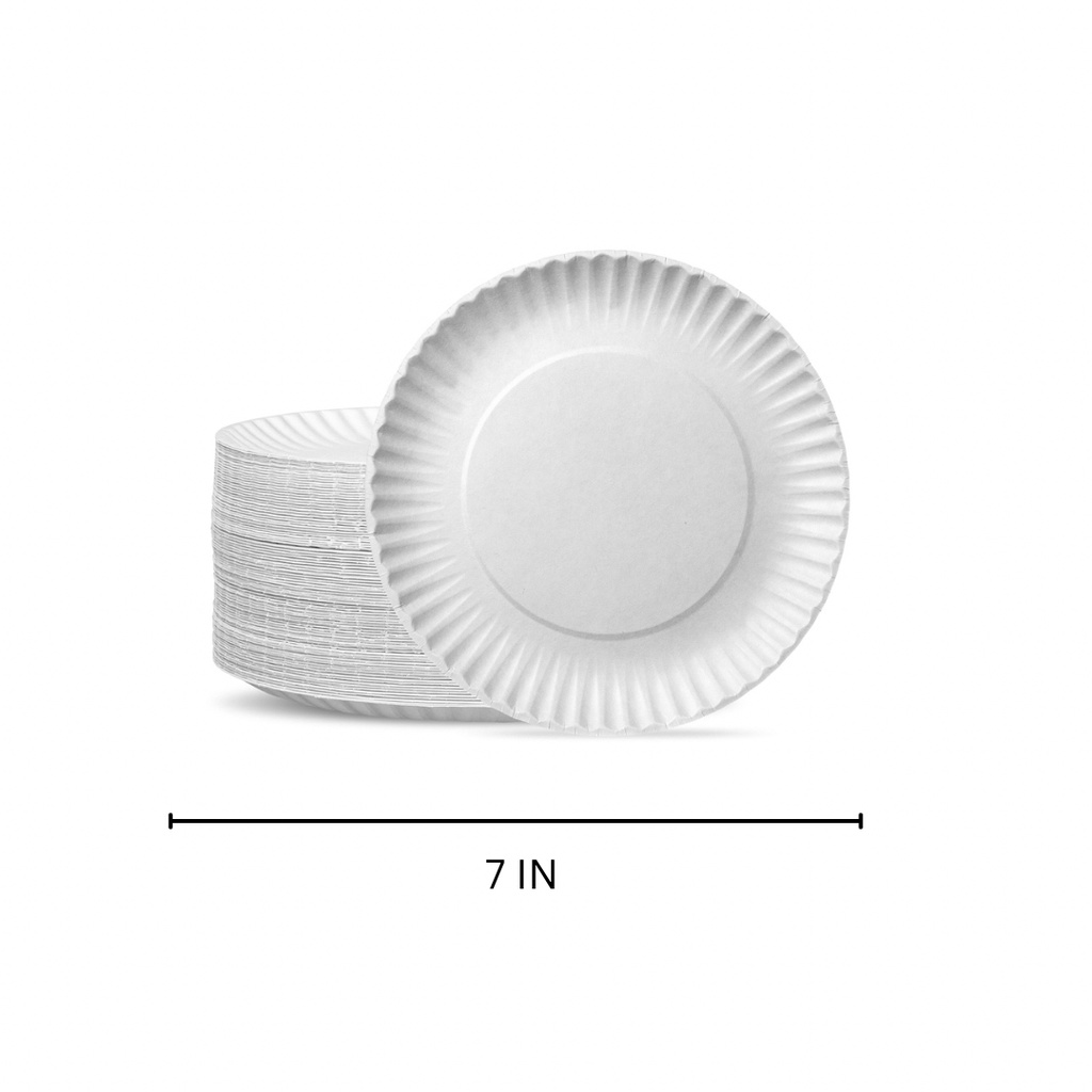 Paper Plate WHITE 7 NO.W-221-7 20PCS/PKT