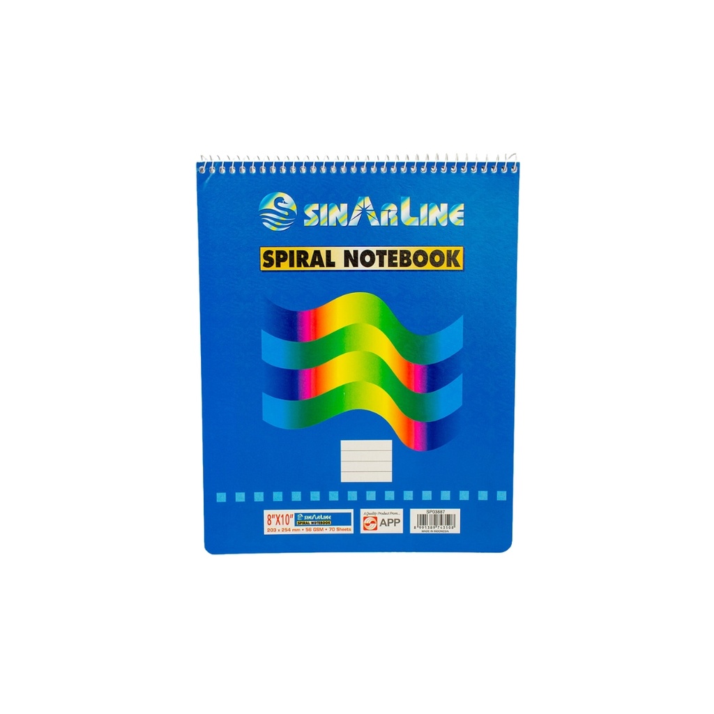 SINARLINE,Spiral Top Note Book 8X10 70SH No.SP03887