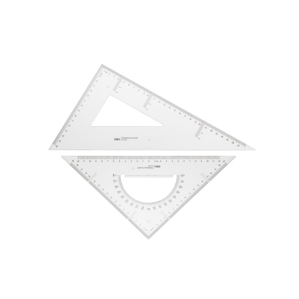 Deli-E6430 Set Square TRANSPARENT ,28cm