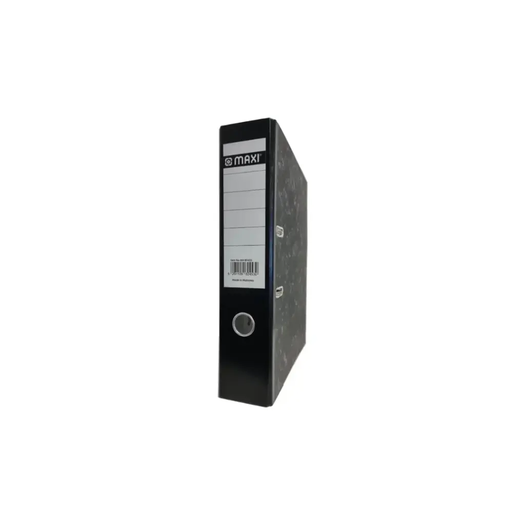 Maxi Lever Arch File F/S Broad Fixed Black With Pocket Marble