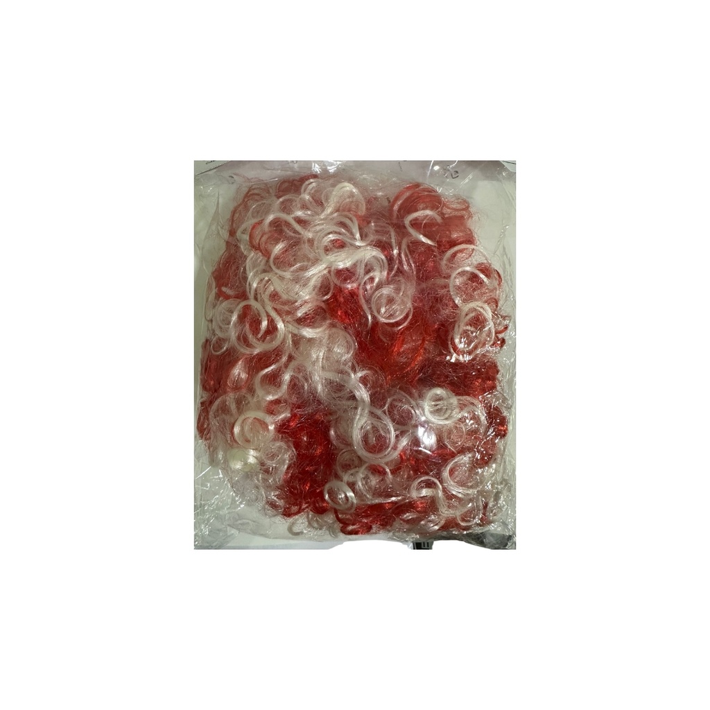 باروكة زي المهرج البحريني الأحمر والأبيض