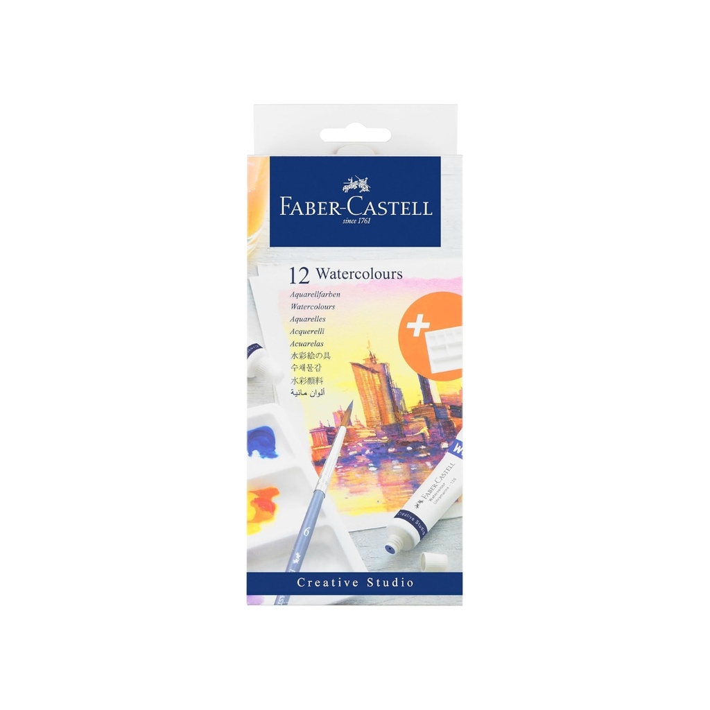 Faber-Castell Watercolours, 9 ml - Set of 12, Multicolor NO.FC169612