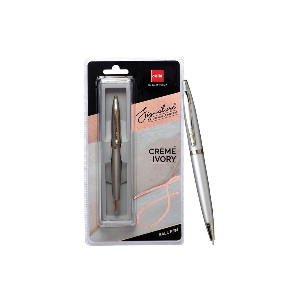CELLO Signature Pen Creme Ivory Blue