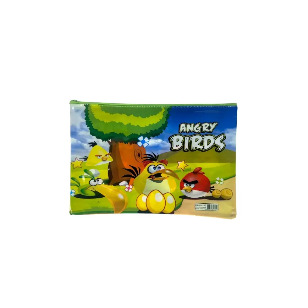 ANGRY BIRDS ZIPPER FILE A4 SIZE  Paper Document Bags 