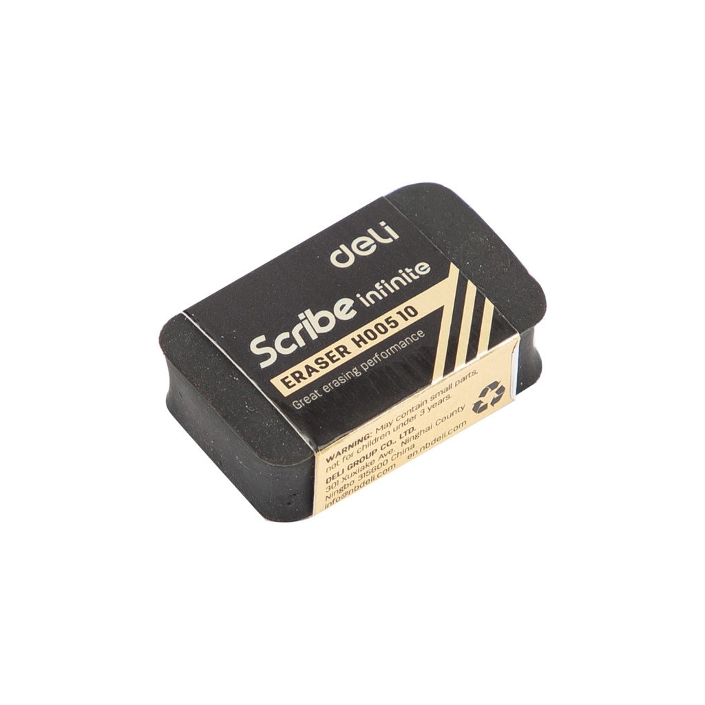 Deli - Eraser Black 35×21×10mm 1 PES