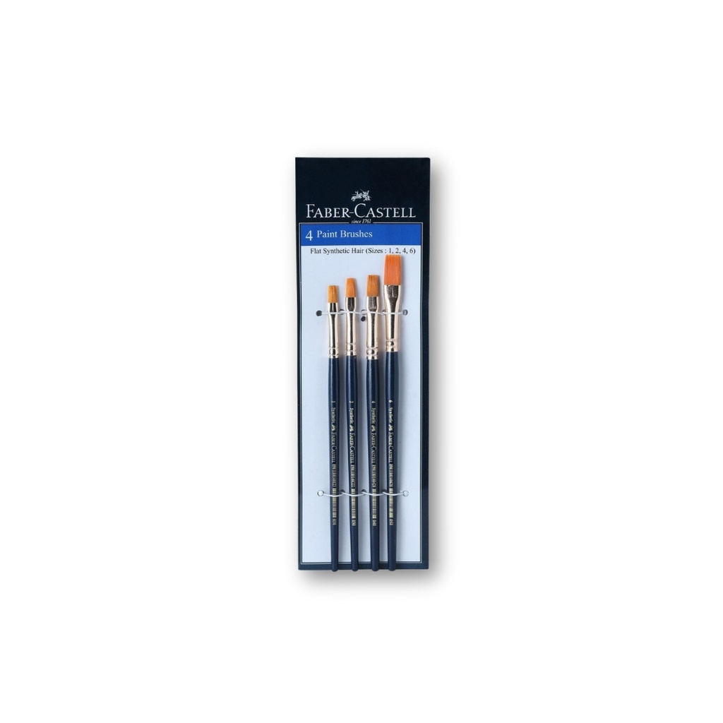 Faber Castell 4 Flat Paint Brushes (1,2,4,6)