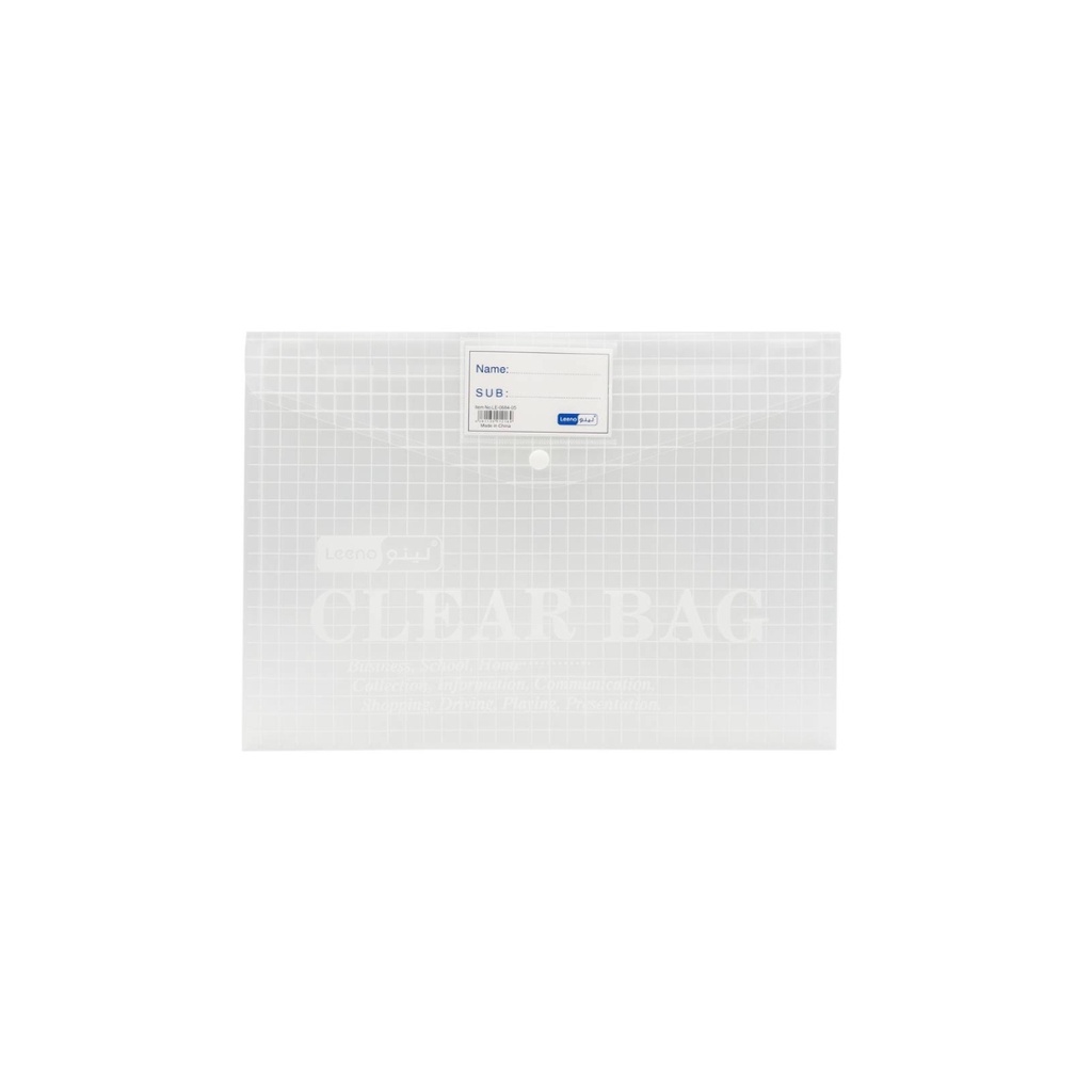 Leeno Clear Bag File Folder FC White