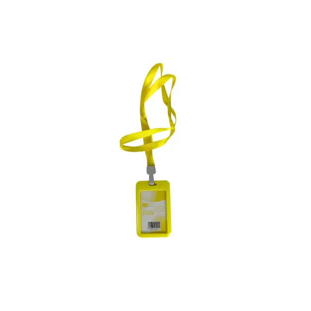 Leeno ID Card Holder + Lanyard Rope 85x55mm Yellow