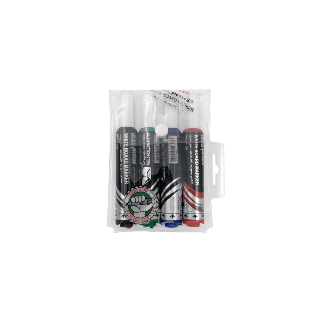 Max-Pleased White Board Marker 4PC