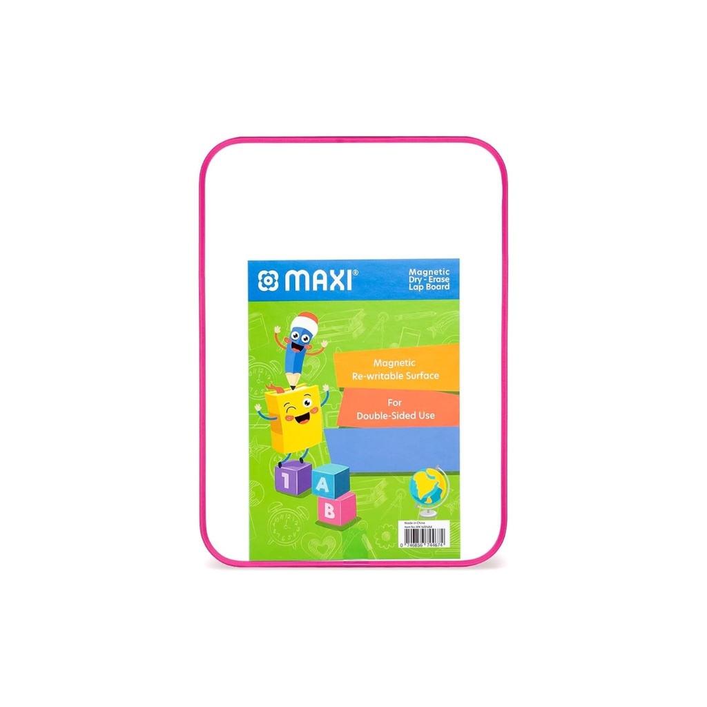 سبورة بيضاء للاستخدام على الوجهين مقاس A4 من ماكسي، مزودة بقلم تحديد بالوان متنوعة