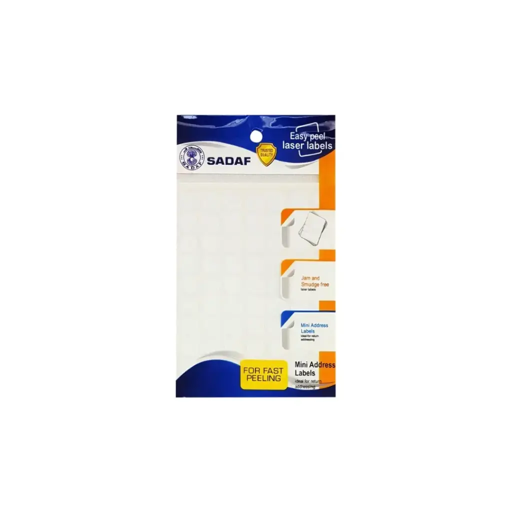 Sadaf Labels Round White 10sheets 19mm