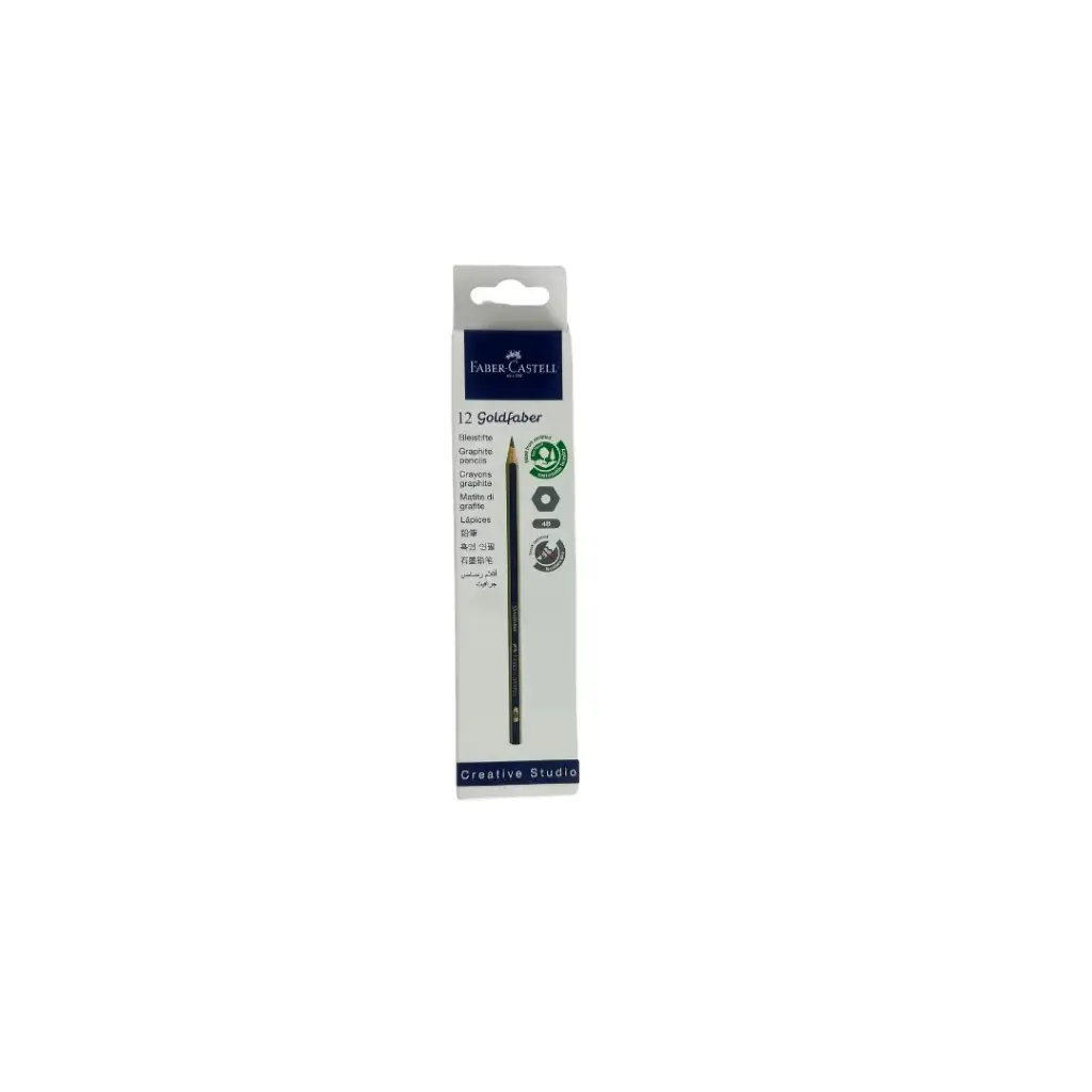 Faber Castell - Gold Faber 4b Pencil Black Without Eraser Pack Of 12