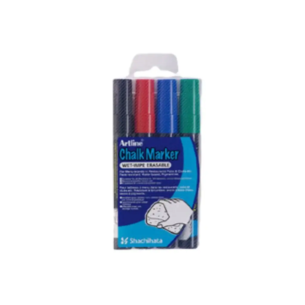 Artline Chalk Marker Semi Permanent colors Pack 4mm