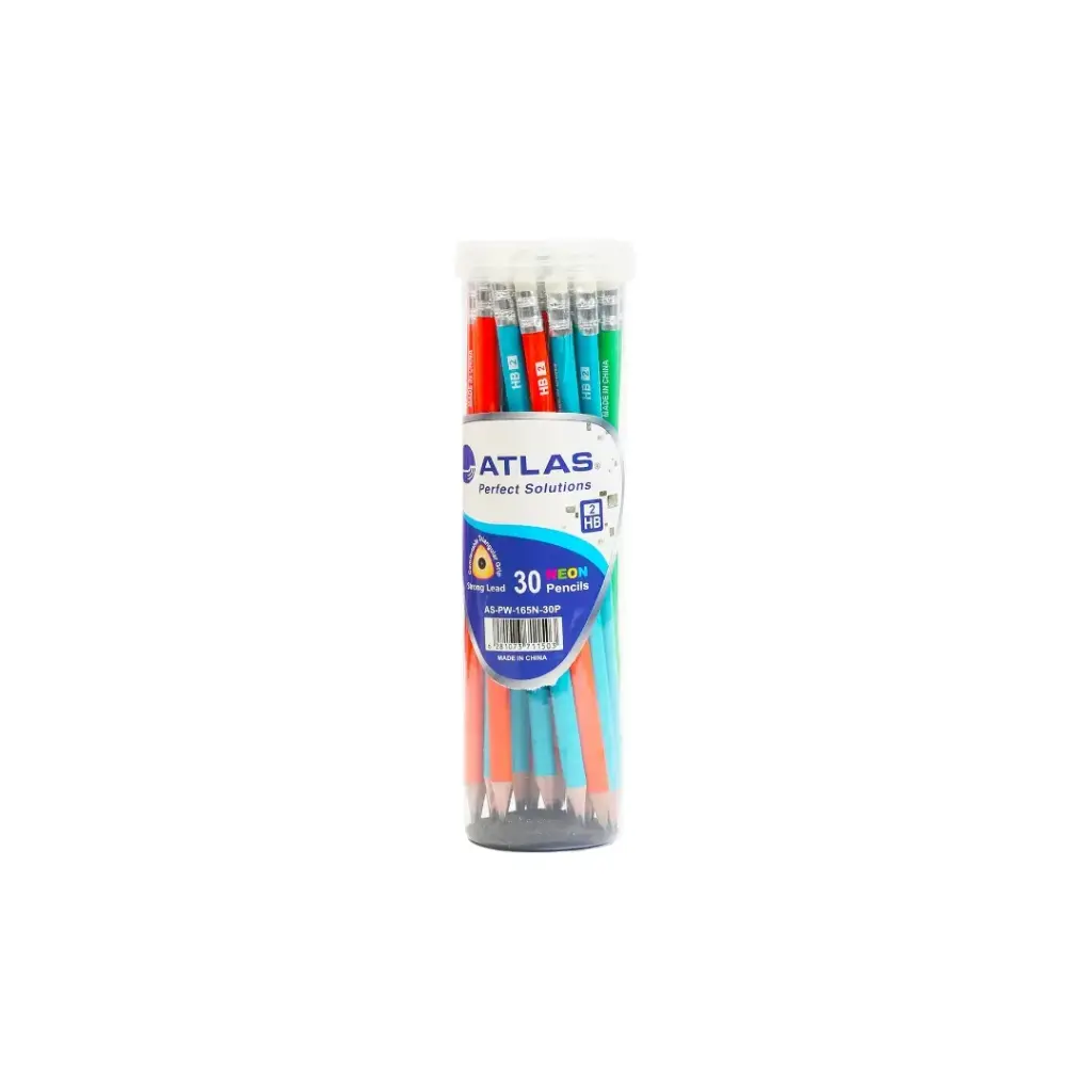 Atlas HB Pencil Neon+ER Jar=30 ASTD